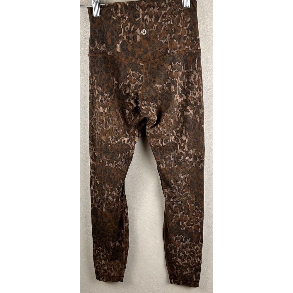 Lululemon Align High-Rise Lined Pant 25" True Leopard Max Brown Size 4 W5DMSS - Picture 2 of 7